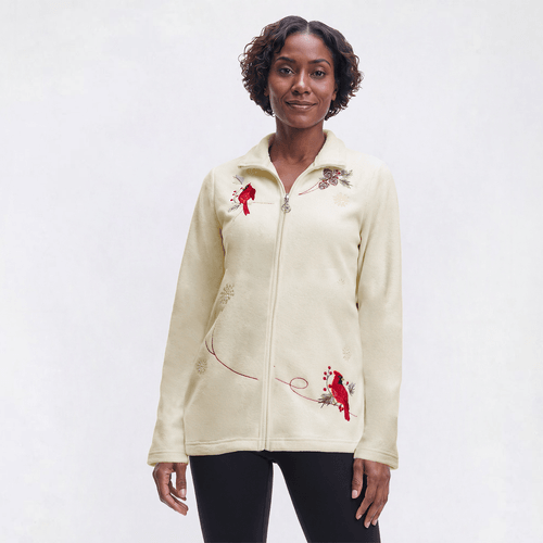 Petite Hasting & Smith Mock Neck Cardinal Fleece Jacket