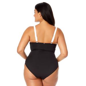 Plus Size Anne Cole Gabor Mesh Color Block One Piece Swimsuit alternate view