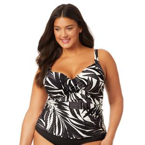 Plus Size Anne Cole Palm Chic Underwire Tankini Swim Top