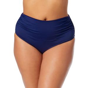 Plus Size Anne Cole Solid Convertible Shirred Swim Bottoms alternate view