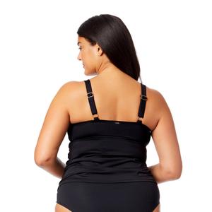 Plus Size Anne Cole Solid Twist Front Underwire Tankini Swim Top alternate view
