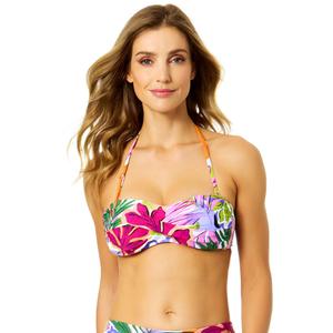 Womens Anne Cole Mod Tropical Bandeau Bikini Swim Top