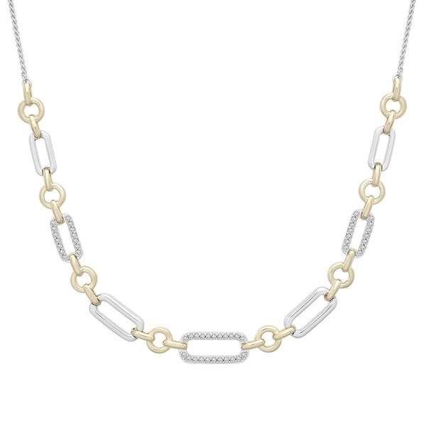 Two-Tone Lab-Grown Diamond Paperclip Necklace