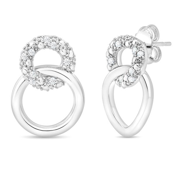 Nova Star(R) Sterling Silver Lab Grown Diamond Circle Earrings