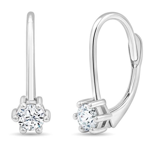 Nova Star(R) Sterling Silver Lab Grown Diamond Leverback Earrings