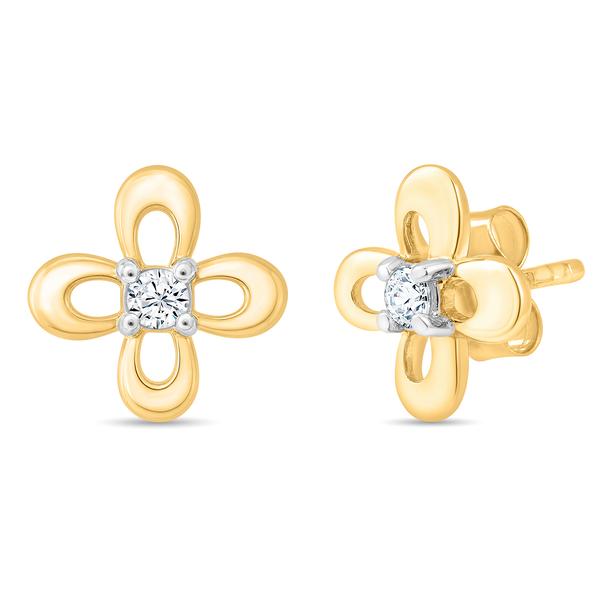Nova Star(R) Sterling Silver Lab Grown Diamond Clover Earrings