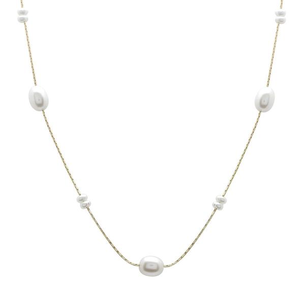 Precious Elegance(tm) 14kt. Gold Plated Pearl Beaded Necklace