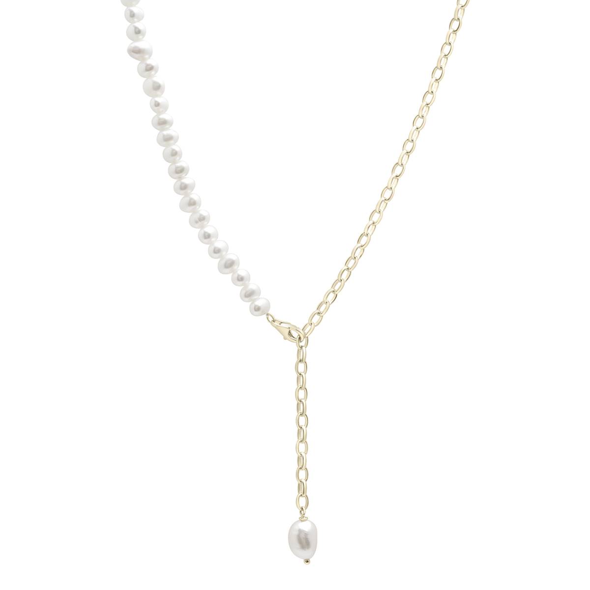 Precious Elegance(tm) Gold Plated Pearl Collar Y-Necklace