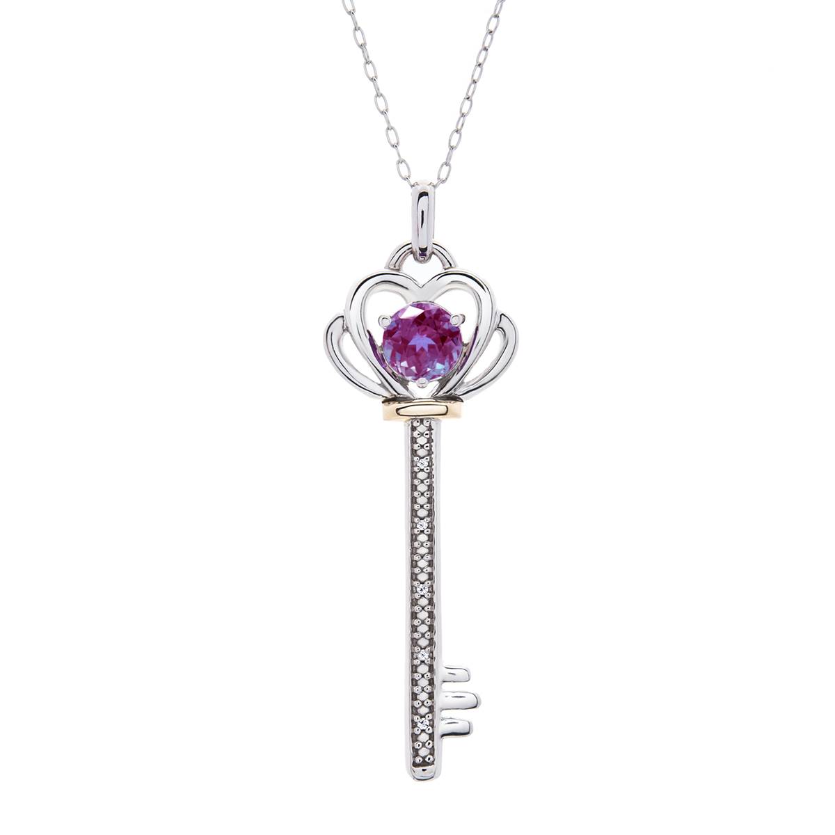 Gemstone Classics(tm) Alexandrite Diamond Key Pendant