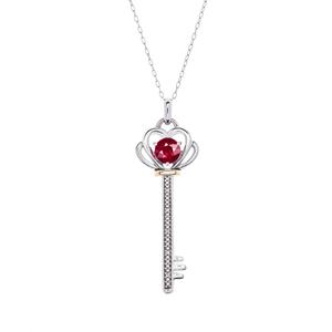 Gemstone Classics(tm) Garnet Key Pendant Necklace