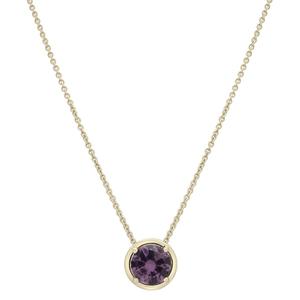 Gold-Plated Lab-Grown Alexandrite Center Stone Pendant Necklace