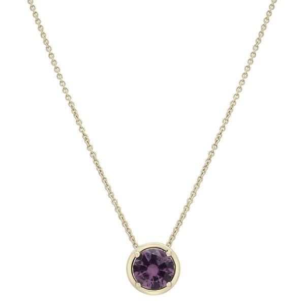 Gold-Plated Lab-Grown Alexandrite Center Stone Pendant Necklace