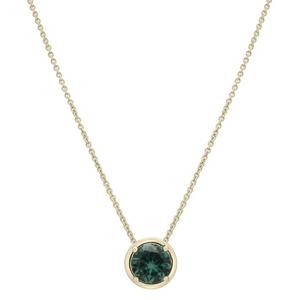 Gold-Plated Lab-Grown Green Sapphire Center Stone Pendant