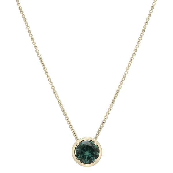 Gold-Plated Lab-Grown Green Sapphire Center Stone Pendant