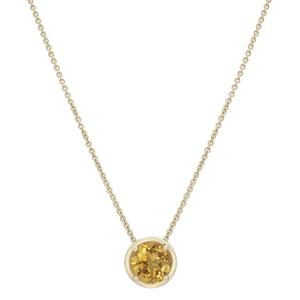 Gold-Plated Citrine Center Stone Pendant Necklace
