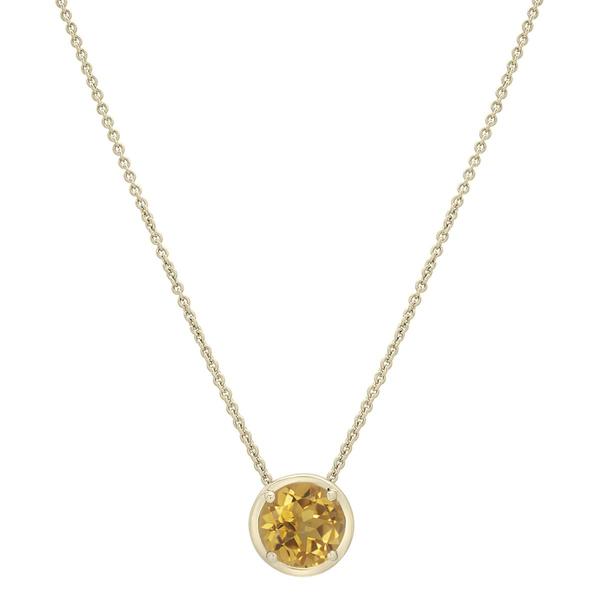 Gold-Plated Citrine Center Stone Pendant Necklace