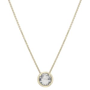 Gold-Plated Lab-Grown White Sapphire Center Stone Pendant