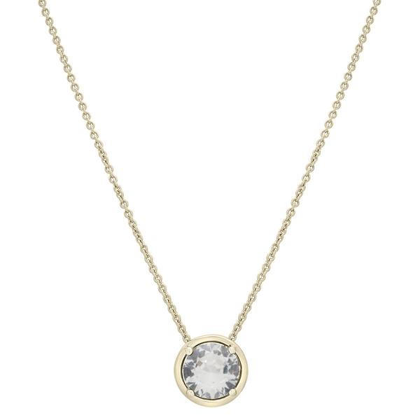 Gold-Plated Lab-Grown White Sapphire Center Stone Pendant