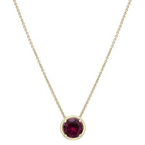 Gold-Plated Garnet Center Stone Pendant Necklace
