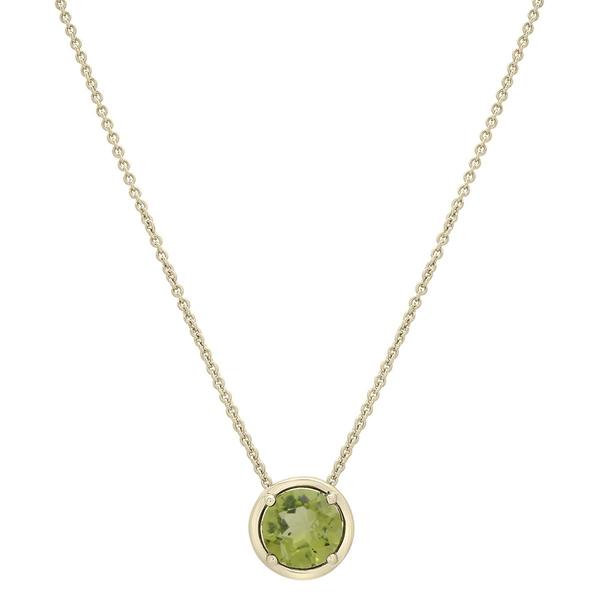 Gold-Plated Peridot Center Stone Pendant Necklace
