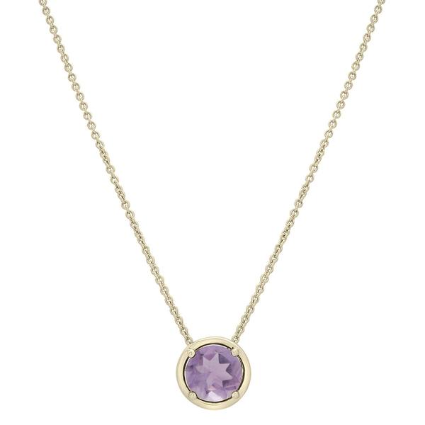 Gold-Plated Amethyst Center Stone Pendant Necklace