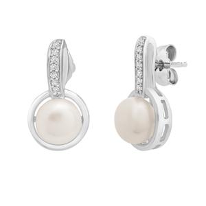 Gemstone Classics(tm) Sterling Silver 1/5ctw. Pearl Drop Earrings