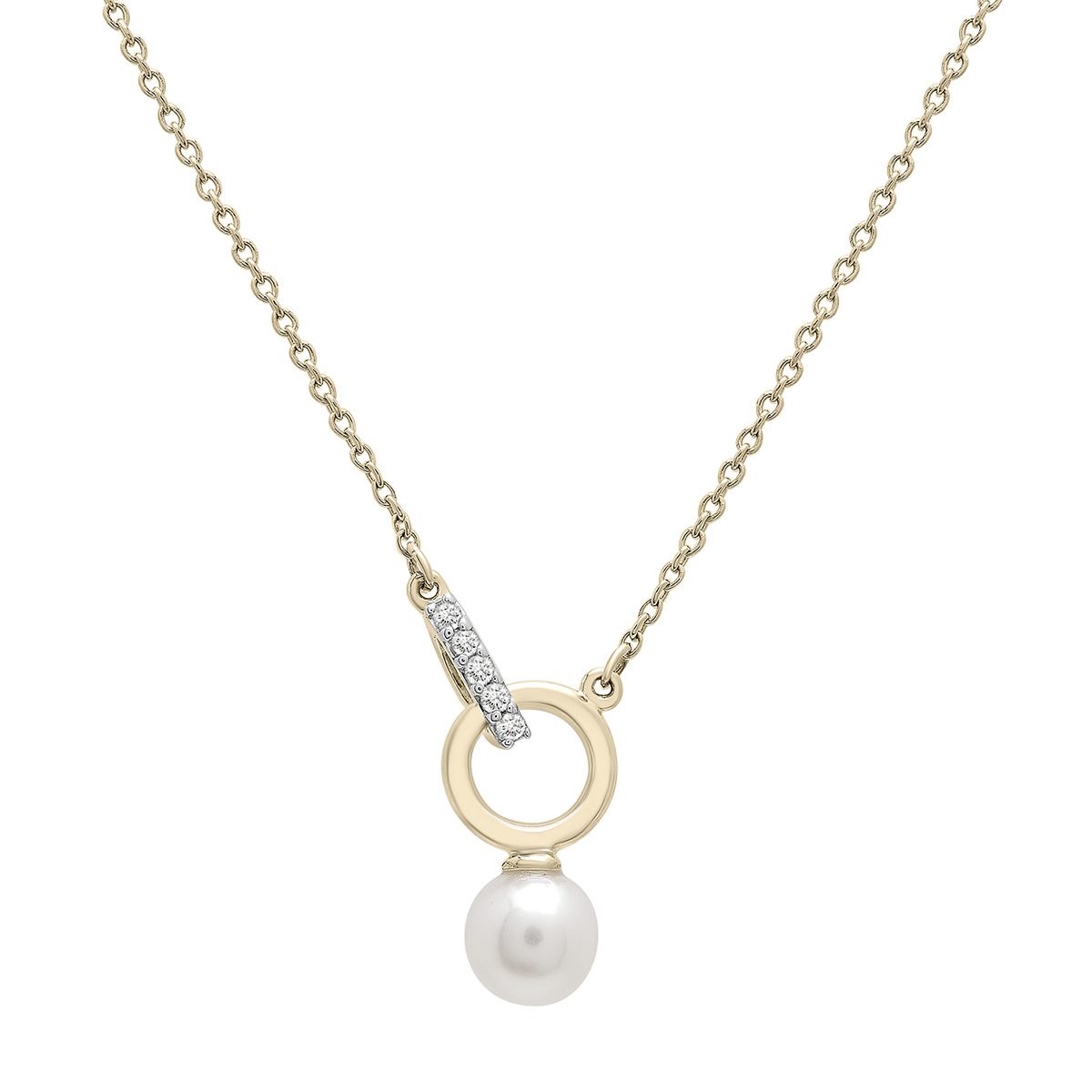 Diamond Classics(tm) Diamond Accent Pearl Necklace