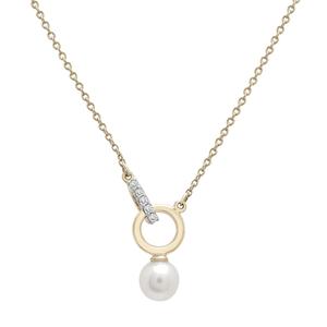 Diamond Classics(tm) Diamond Accent Pearl Necklace
