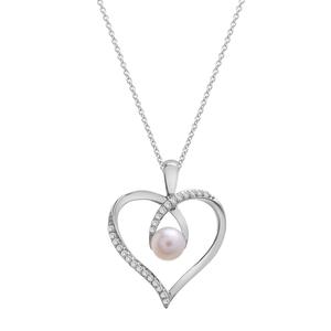 Diamond Classics(tm) 1/10ctw. Ida Pearl Heart Pendant