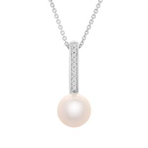 Gemstone Classics(tm) Sterling Silver Pearl & Sapphire Necklace