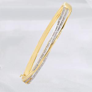 Diamond Classics(tm) Silver & Gold Plated 1/10ctw. Bracelet