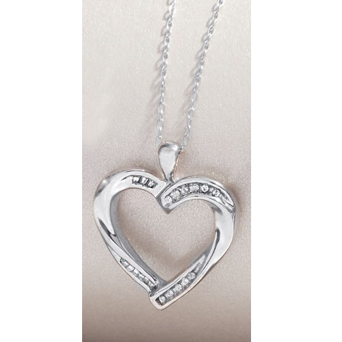 Diamond Classics(tm) Sterling 1/10ctw. Heart Pendant Necklace