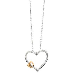 Diamond Classics(tm)1/10ctw 10kt Over Sterling Silver Heart Necklace