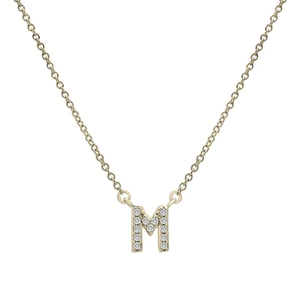 Diamond Classics(tm) 1/20ctw. Diamond Initial M Necklace