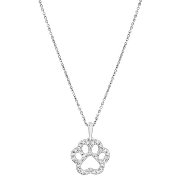 Diamond Classics(tm) Sterling Silver 1/20ctw. Diamond Paw Pendant alternate view