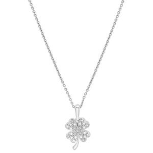 Diamond Classics(tm) Sterling Silver 1/20ctw. Diamond Clover Pendant alternate view