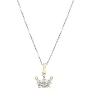 Diamond Classics(tm) Yellow Gold Plated & Diamond Crown Pendant alternate view