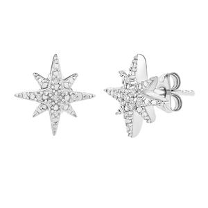 Diamond Classics(tm) 1/20ctw. Diamond Silver Starburst Stud Earrings