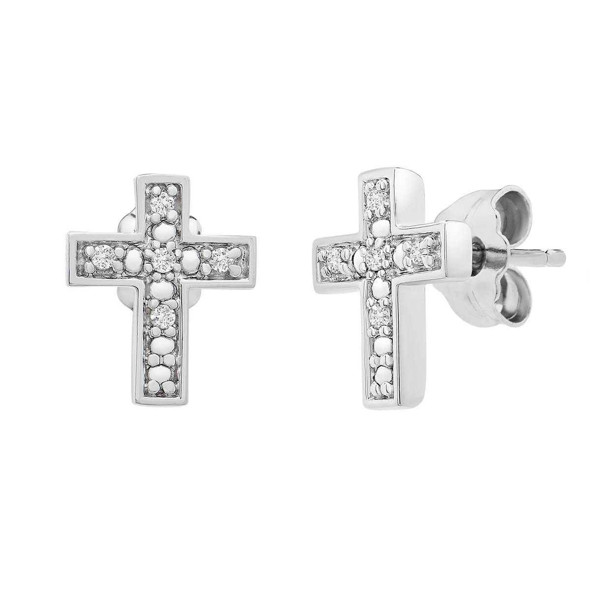 Diamond Classics(tm) Diamond Cross Stud Earrings