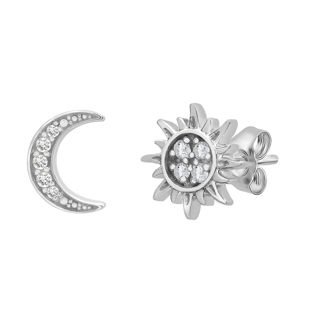 Diamond Classics(tm) 1/20ctw. Moon/Sun Earrings