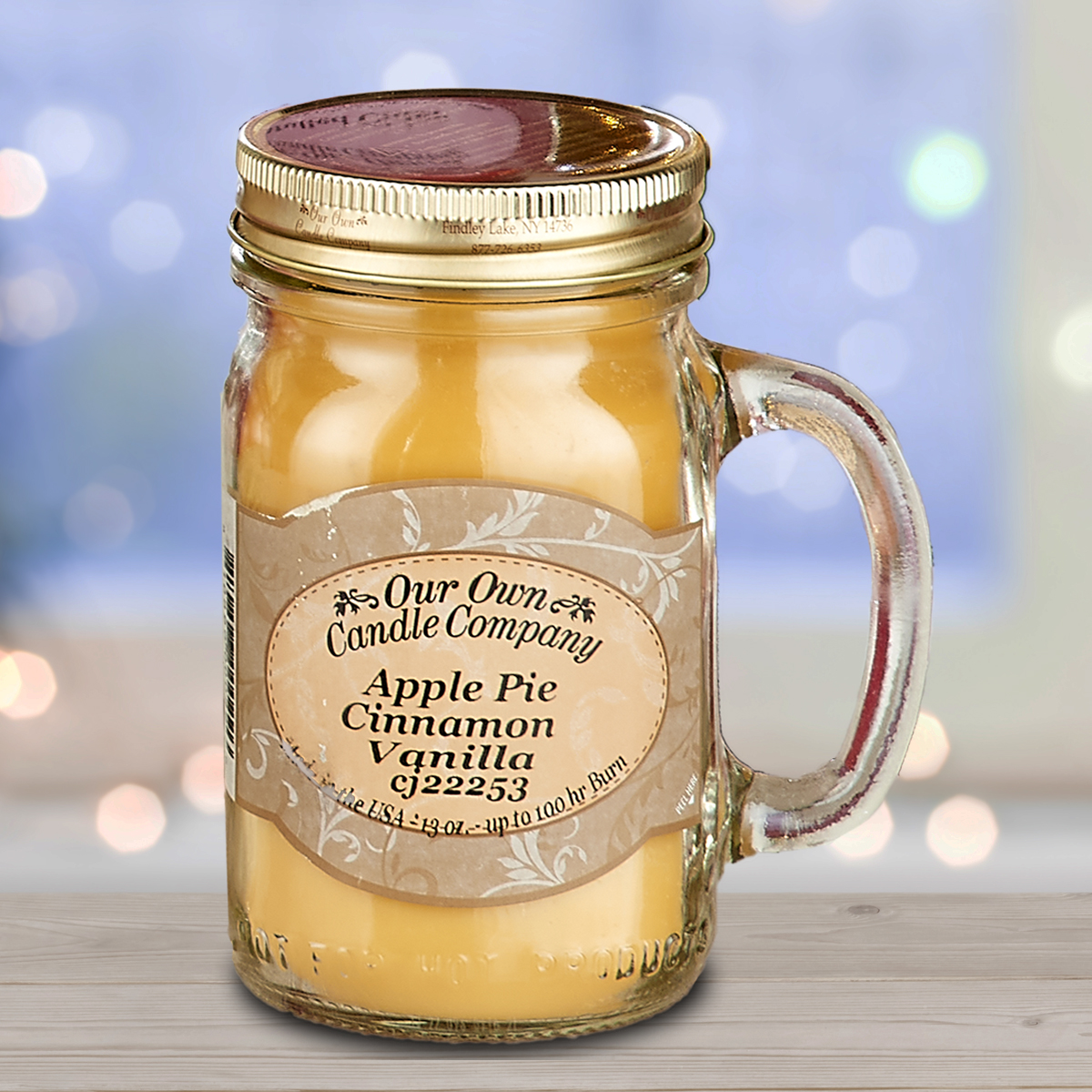 Our Own Candle Company Apple Pie Triple 13oz. Mason Jar Candle
