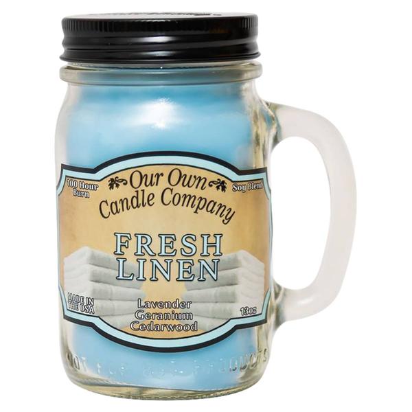 Our Own Candle Co. Linen 13.5oz. Mason Jar Candle