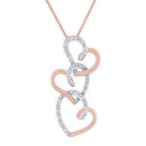 Nova Star(R) Lab Grown Diamond Triple Heart Pendant Necklace