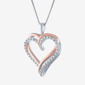 Nova Star(R) Rose Plated Silver Lab Grown Diamond Heart Pendant alternate view