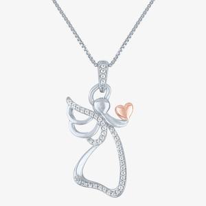 Nova Star(R) Two-Tone 1/10ctw. Lab Grown Diamond Angel Pendant
