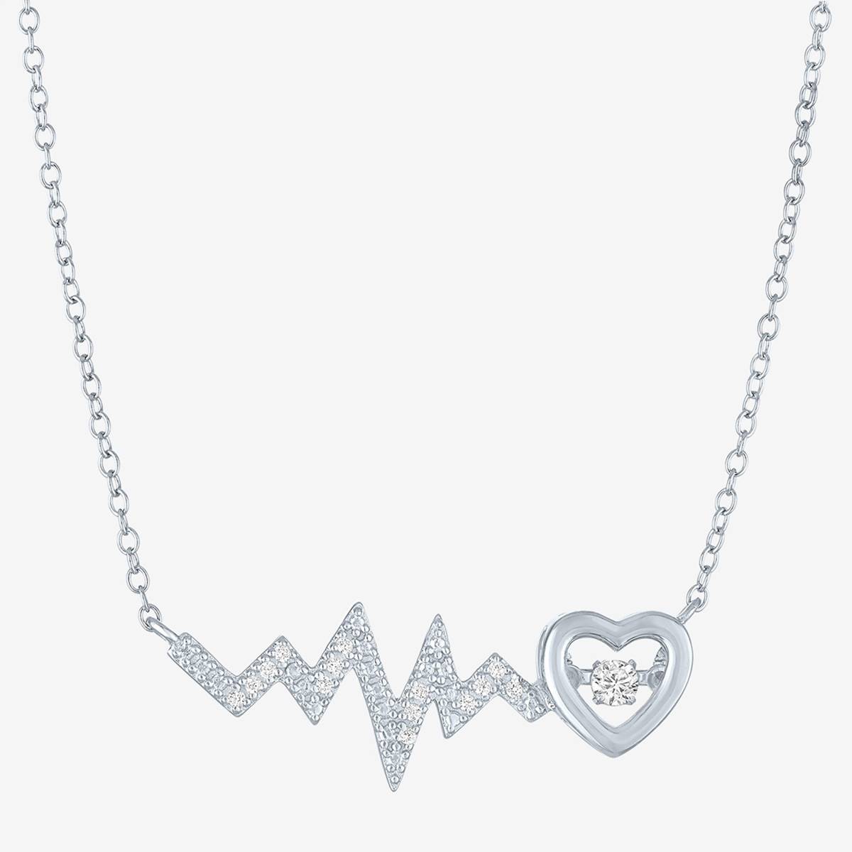 Nova Star(R) 1/10ctw. Lab Grown Diamond Heartbeat Pendant Necklace