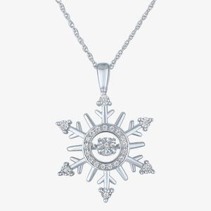 Nova Star(R) Sterling Silver Lab Grown Diamond Snowflake Pendant
