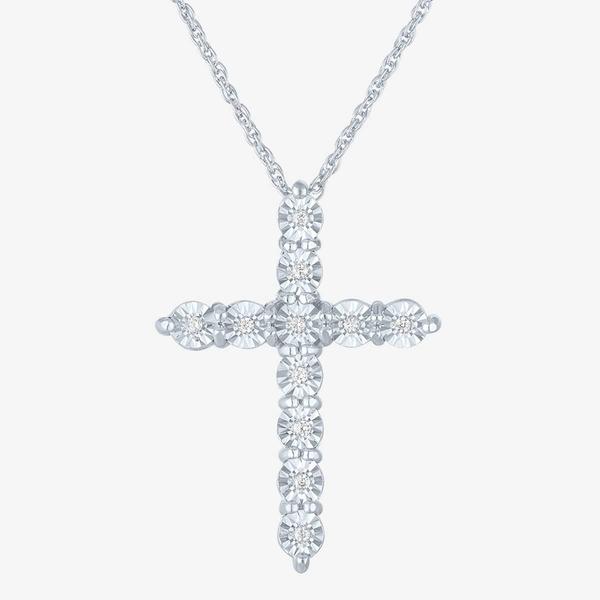 Nova Star(R) Sterling Silver Lab Grown Diamond Cross Pendant