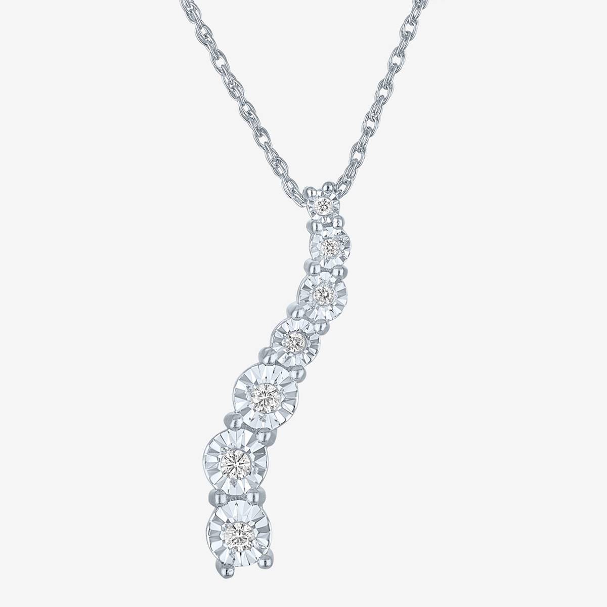 Nova Star(R) Sterling Silver Lab Grown Diamond Journey Pendant