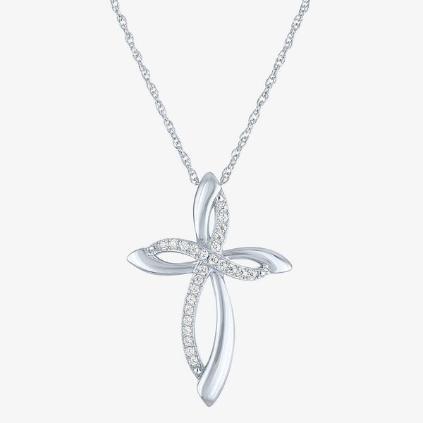 Nova Star(R) Sterling Silver Lab Grown Diamond Cross Pendant
